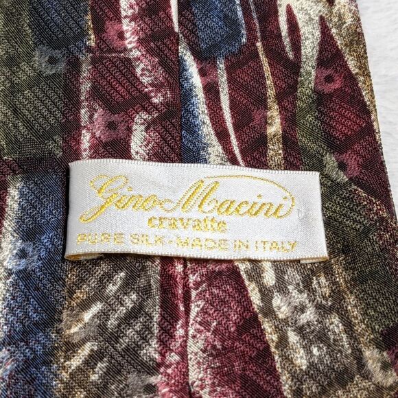 Vintage Men's 100% Silk Tie  - Abstract Motif   - Made in Italy - Picture 5 of 11